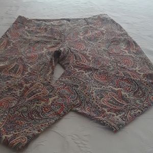 Talbots Paisley Ankle Pants Like New